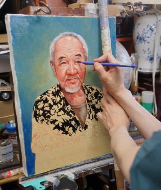 肖像画制作風景